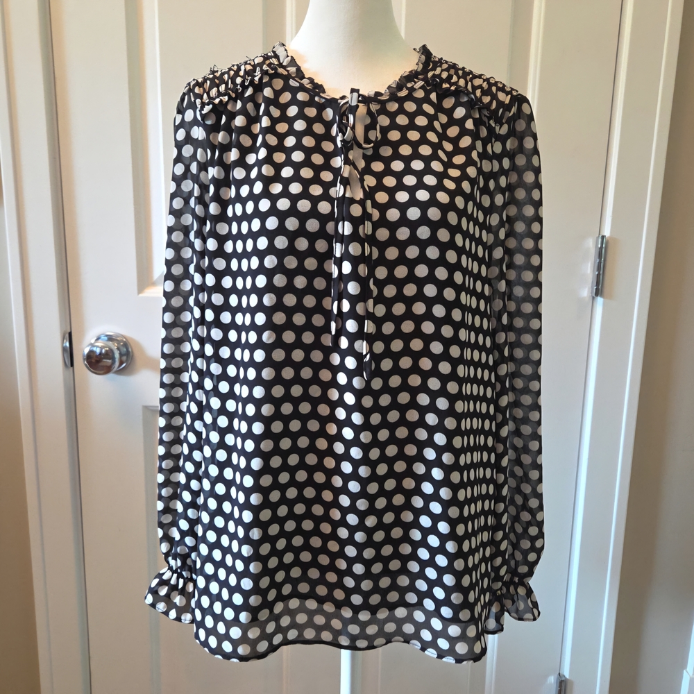Rose & Olive Polka Dot Blouse - Black and White